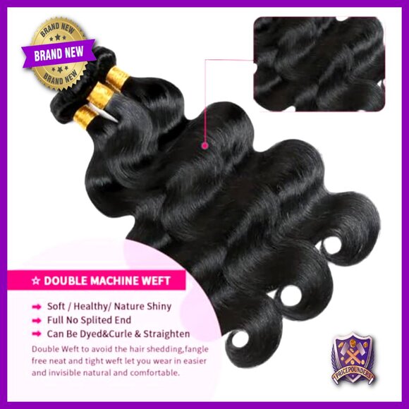 Body Wave Human Hair Bundles 16 18 20 Inch Brazilian Virgin Hair 3 Pack main image 5